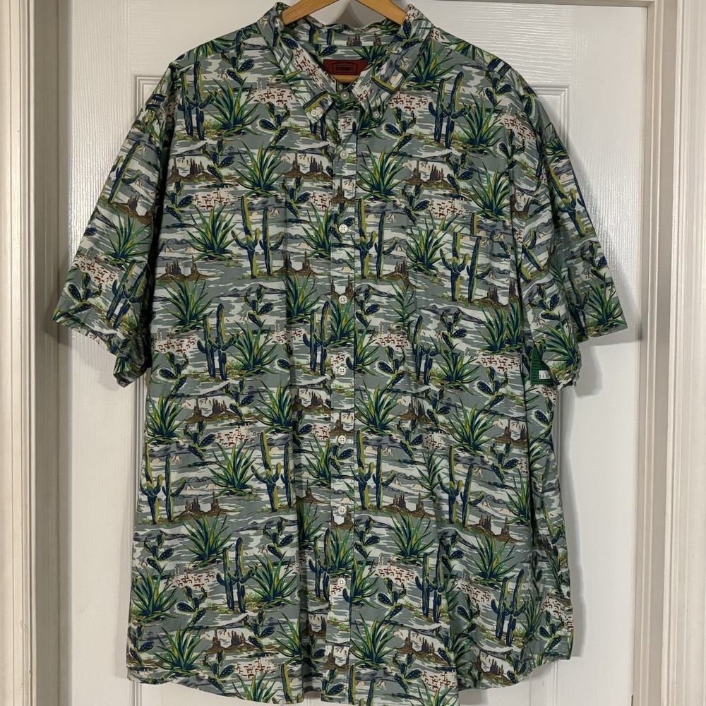 Foundry Shirt Young Men's 3XL Button Down Southwest Cactus Desert All Over Print